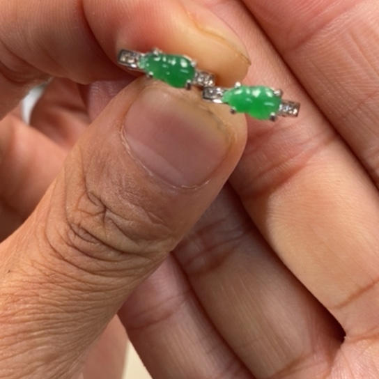 翡翠银S925镶嵌颈饰耳包