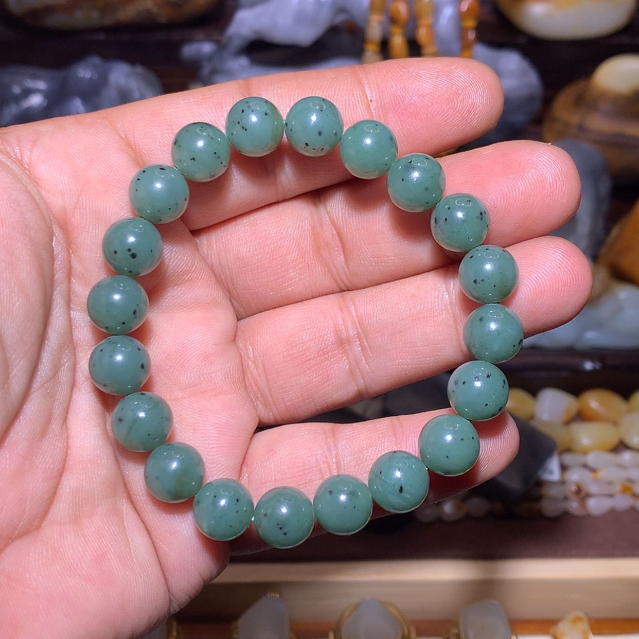 【闪购商品】和田玉手链未镶嵌圆珠手链