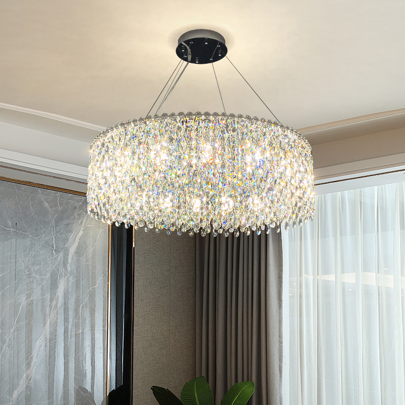 漫诗纱客厅主灯新款高级感轻奢水晶吊灯大气简约主卧室餐厅水晶灯