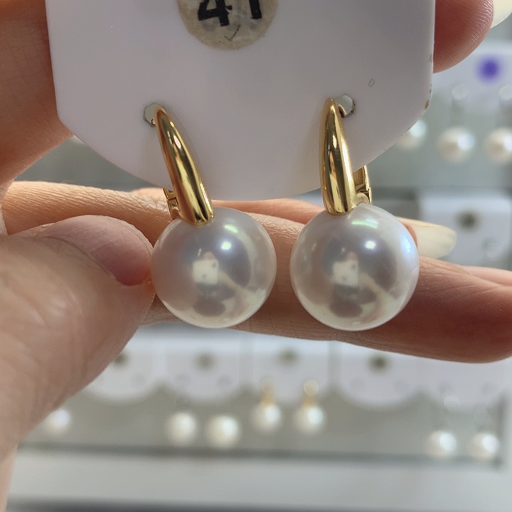 淡水珍珠耳饰银S925镶嵌