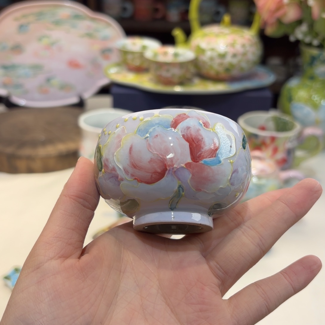 景德镇手绘高温釉下彩陶瓷茶具