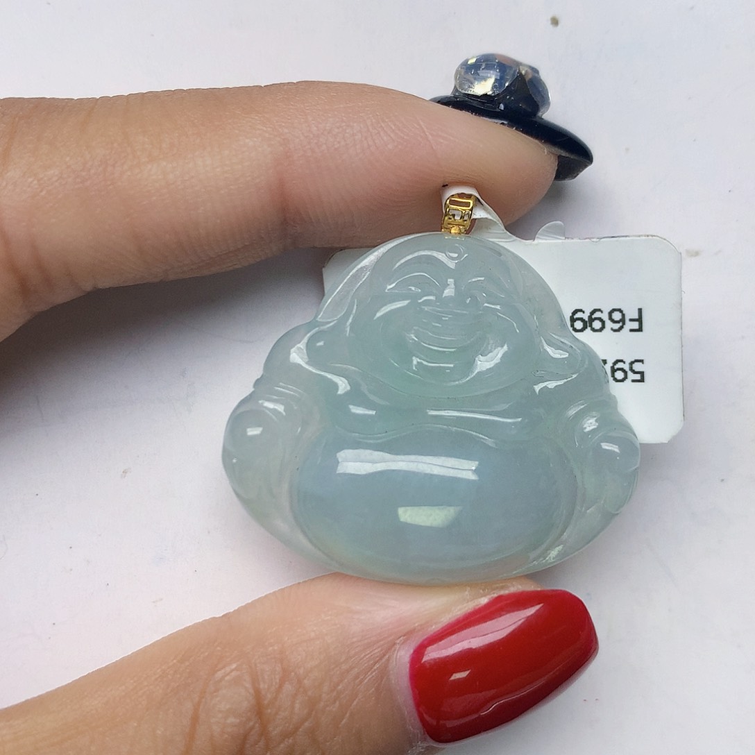 翡翠18K金镶嵌颈饰天然翡翠