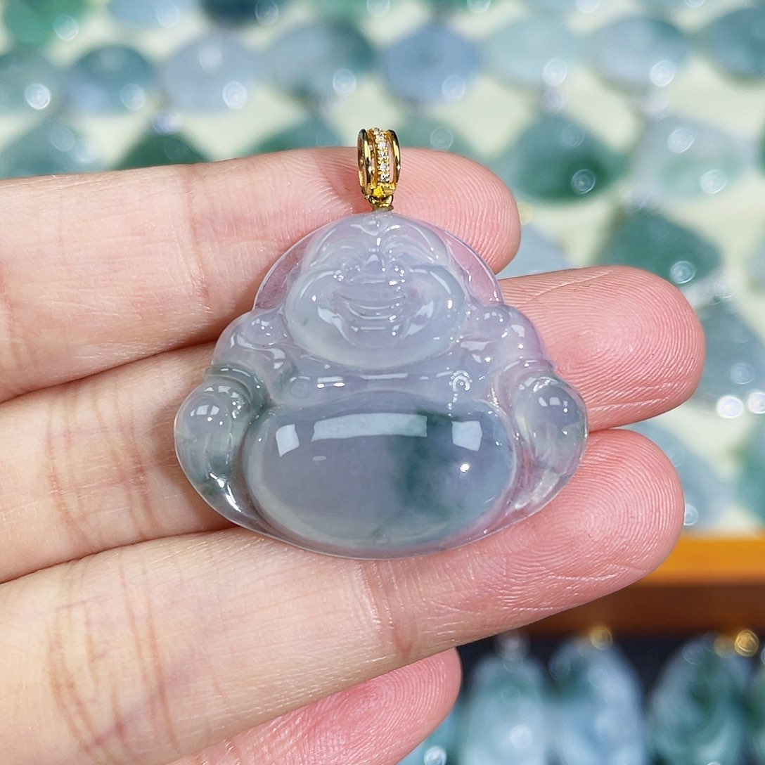 翡翠颈饰18K金镶嵌吊坠