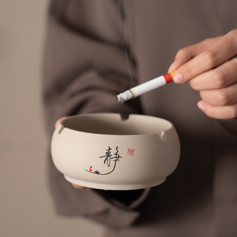 F246-粗陶静字烟灰缸XMG