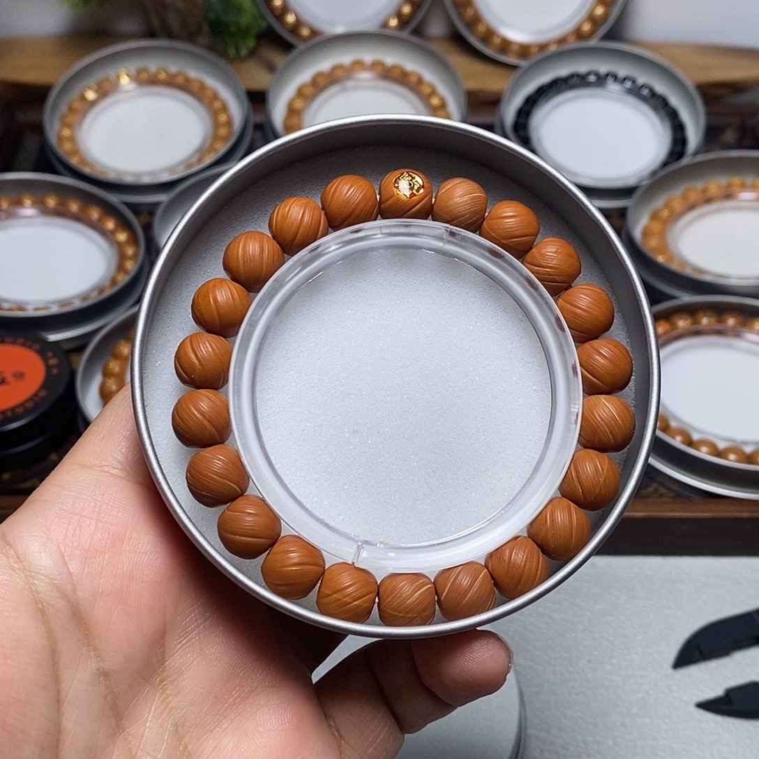 猴头核桃手串89号金标定风珠10+11左右