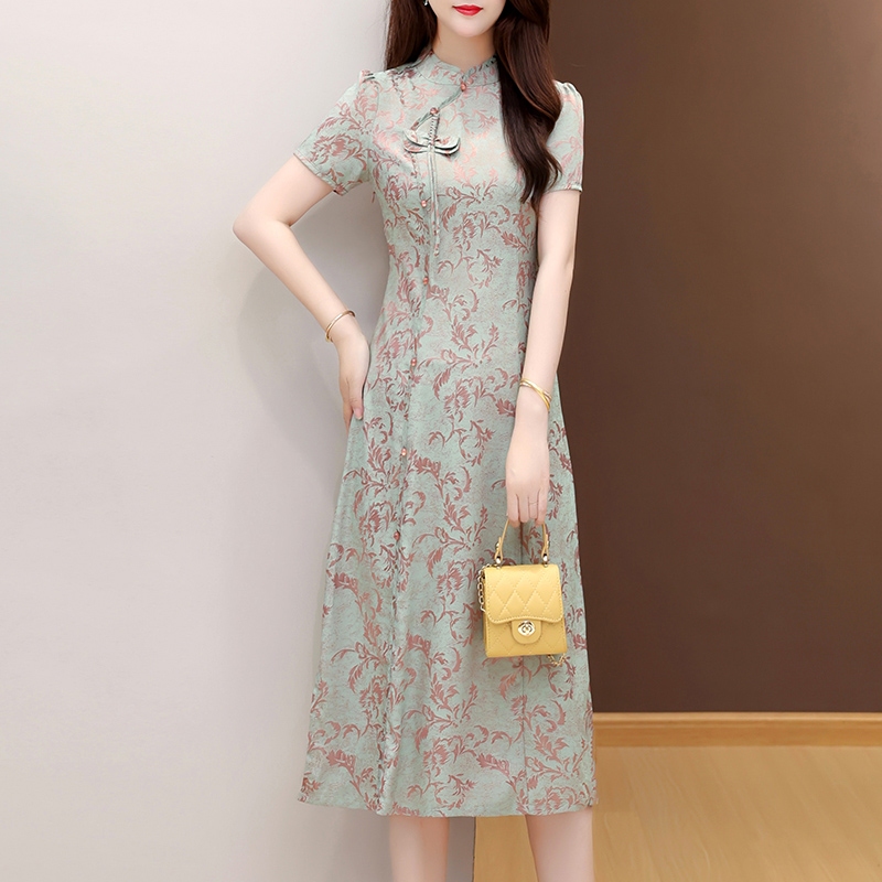 2025夏季新款妈妈气质改良旗袍连衣裙19