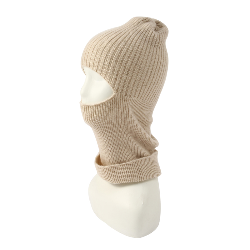 ZD-379# 山羊绒脖套帽子一体套头包头帽女抽条护脸围脖D026