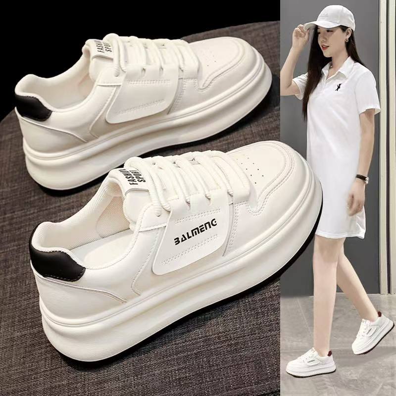 安可拉红增高厚底小白鞋女百搭轻便板鞋春季2025新款小白鞋509