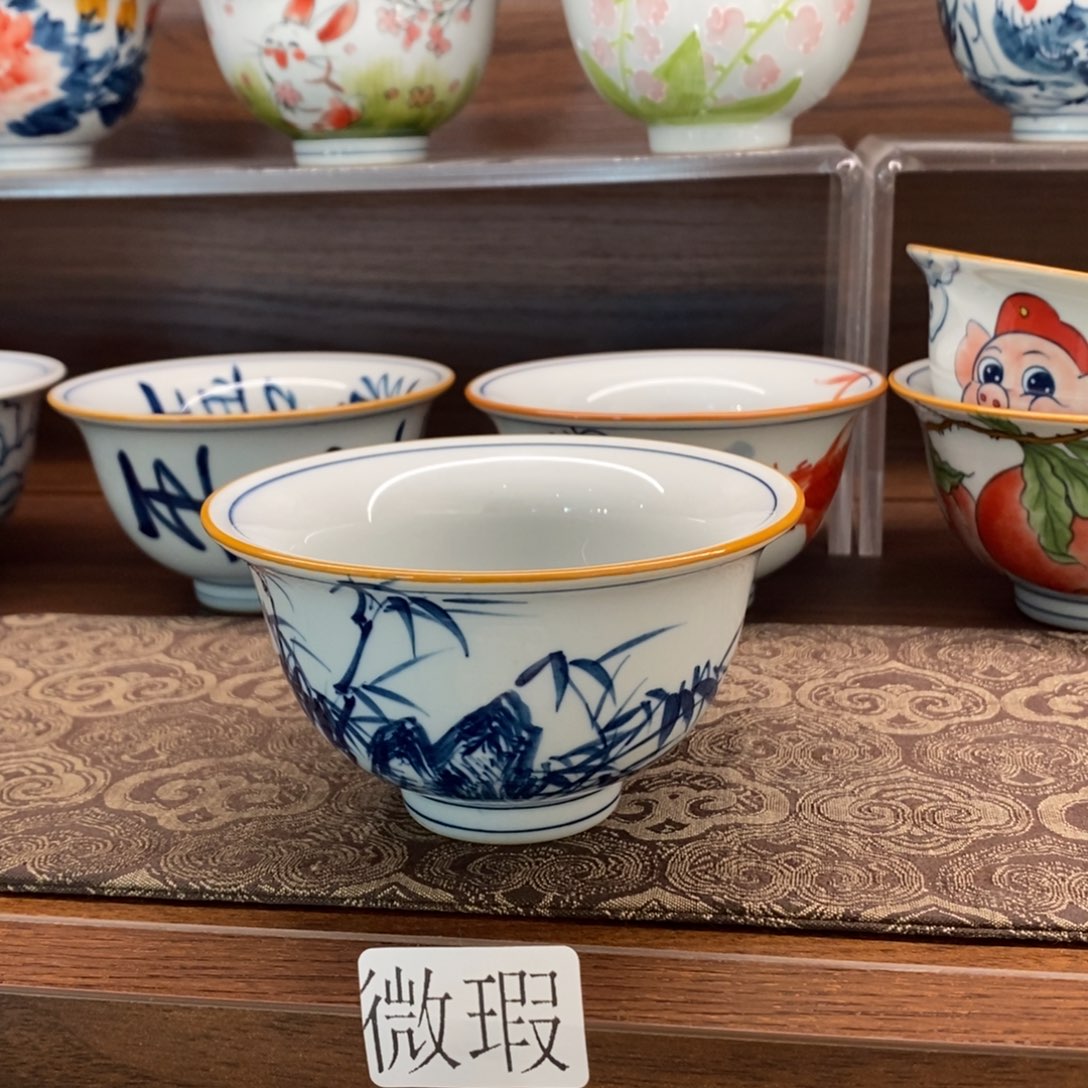 釉下彩老陶泥手工绘制