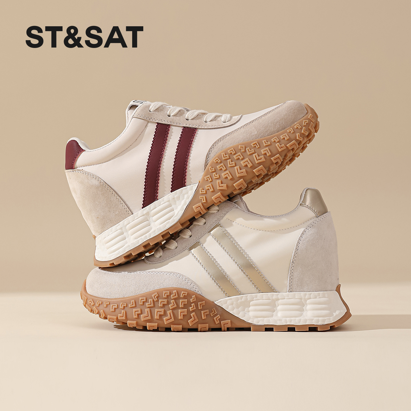 星期六2026春季内增高厚底休闲女士鞋简约增高舒适通勤学院风鞋子