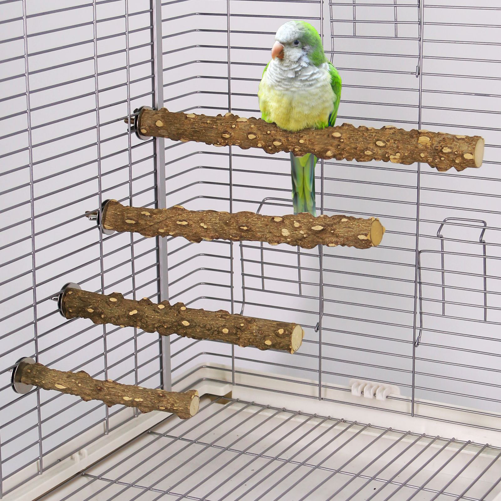 鸟玩具花椒木鸟站杆鸟站棒鸟栖木鸟用品鸟笼装饰爬梯秋千鹦鹉玩具