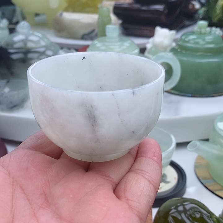 岫玉四大名玉杯80cc未镶嵌