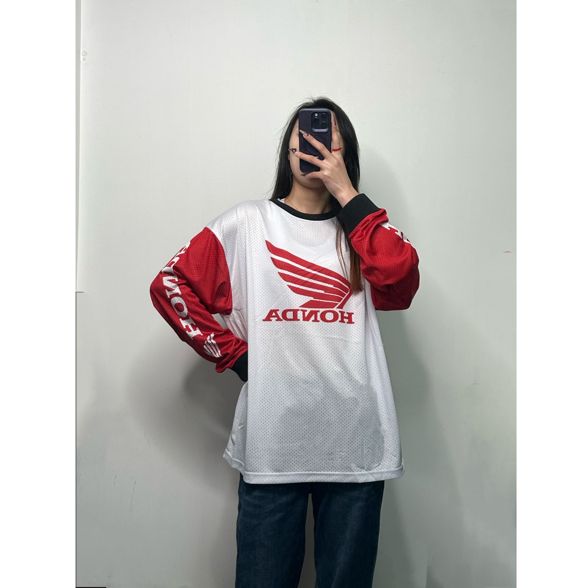 【阿海家】HONDA透气网眼机车款长袖 微瑕