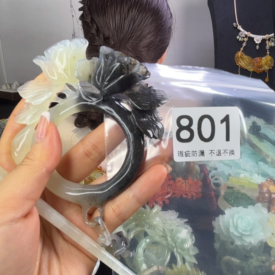 未镶嵌岫玉发饰小**黑