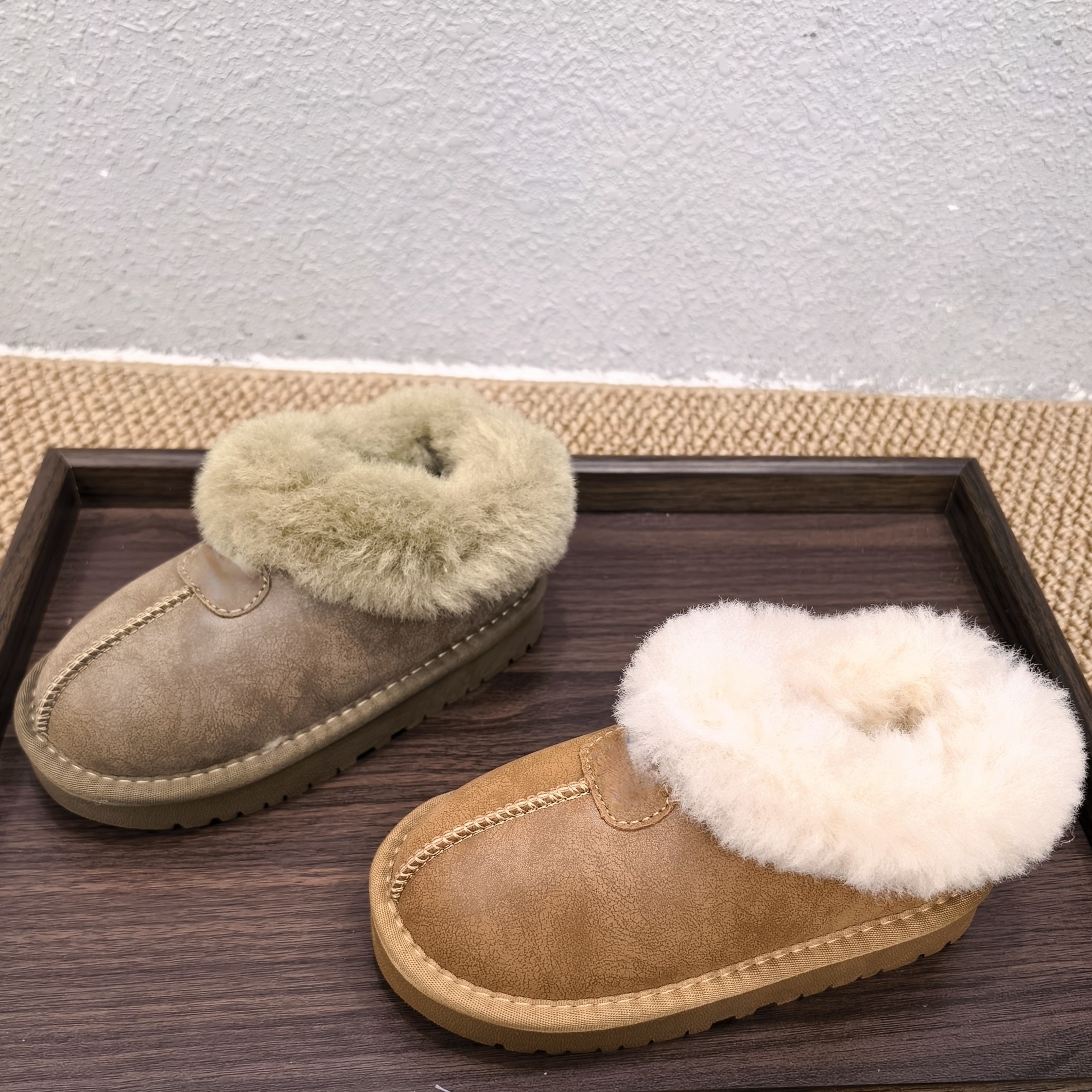 (919女童雪地靴真皮棉靴冬季加绒宝宝加厚男童面包鞋防滑短靴
