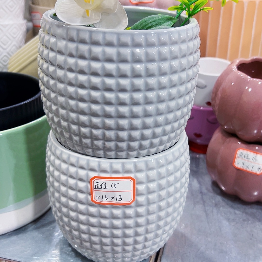 有孔，外贸尾单陶瓷花盆凑单10米包邮