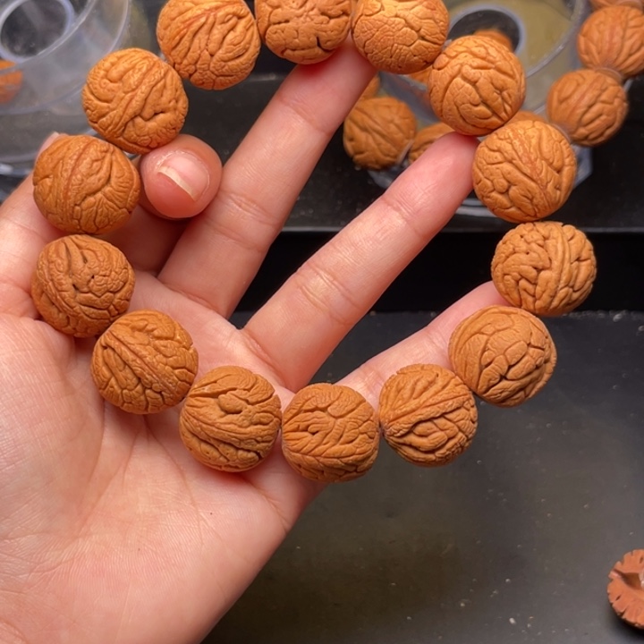 桃核手串金丝龙珠20