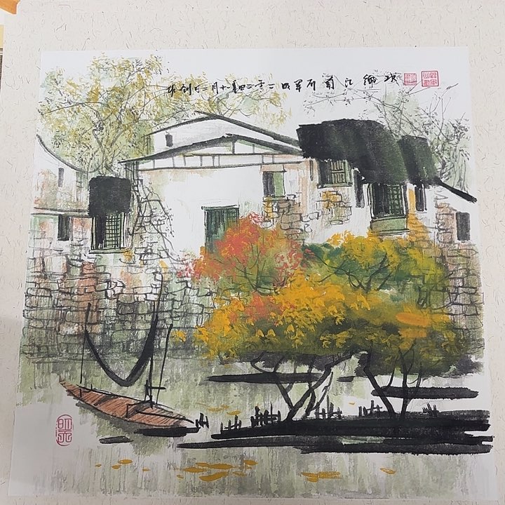 国画花鸟的翅膀和翅膀是一样长在树