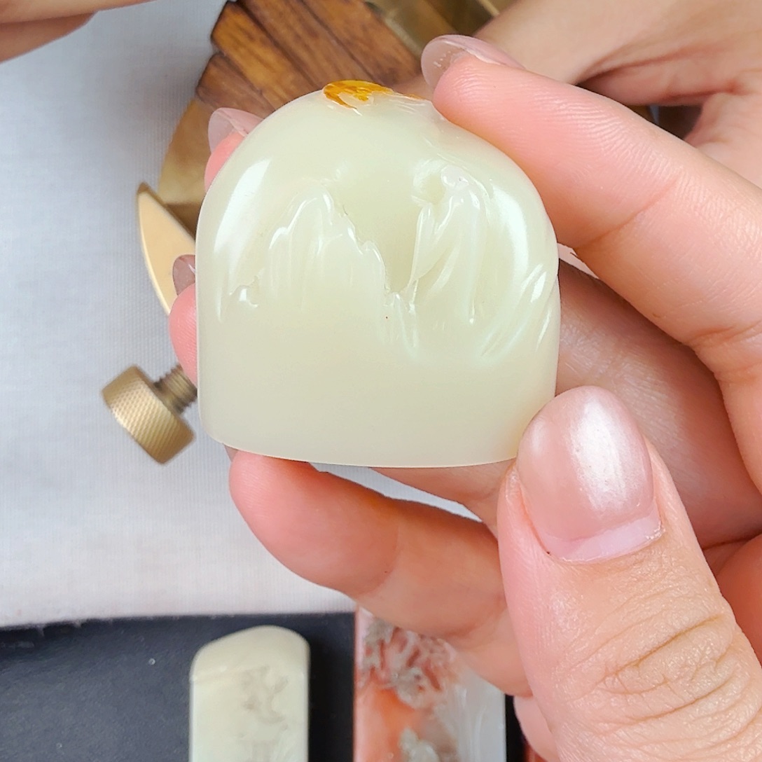 关***游印石寿山石悟道达观