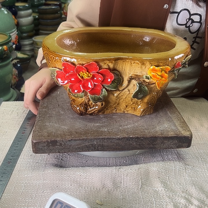 笑***云泳坤堂石湾花盆陶瓷