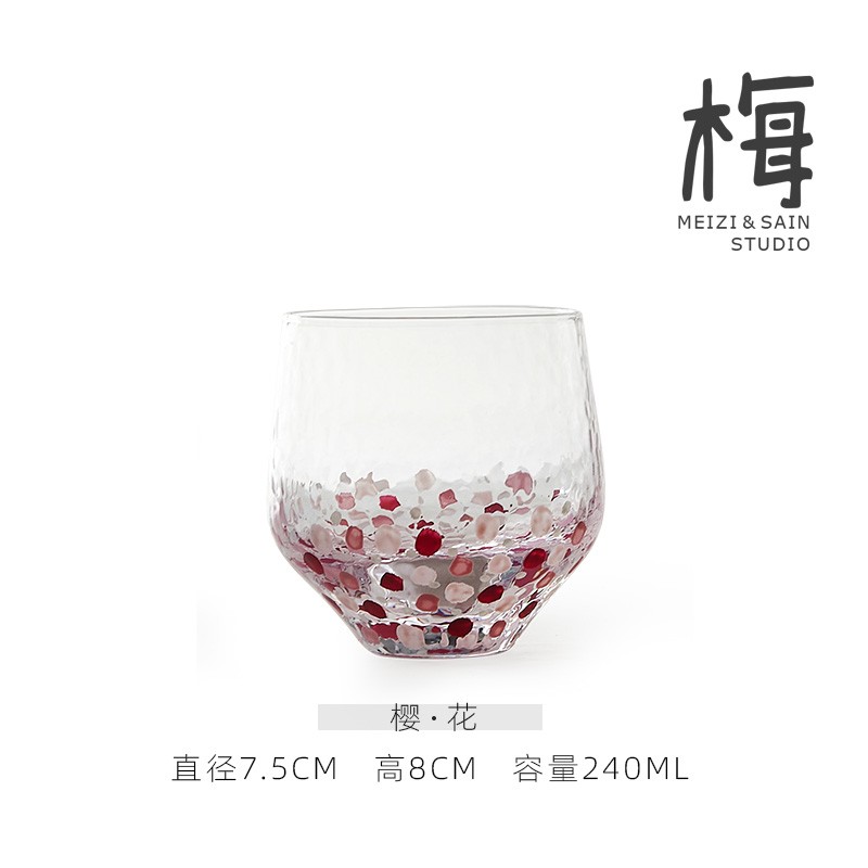 【樱花X盛夏X冰川】日式彩色玻璃杯冷饮杯凉水杯啤酒杯