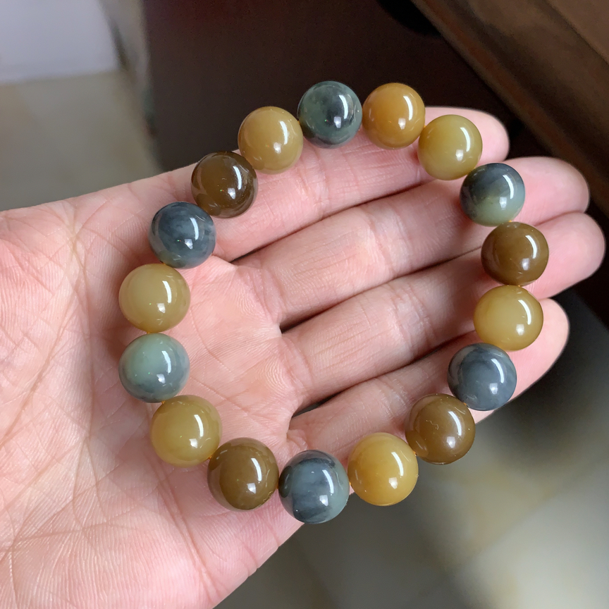 【百姓玉】精美若羌楼兰三色情侣手串时尚休闲气质百搭简约单圈手串