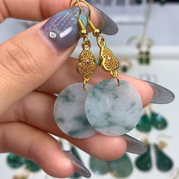 翡翠未镶嵌耳饰耳饰