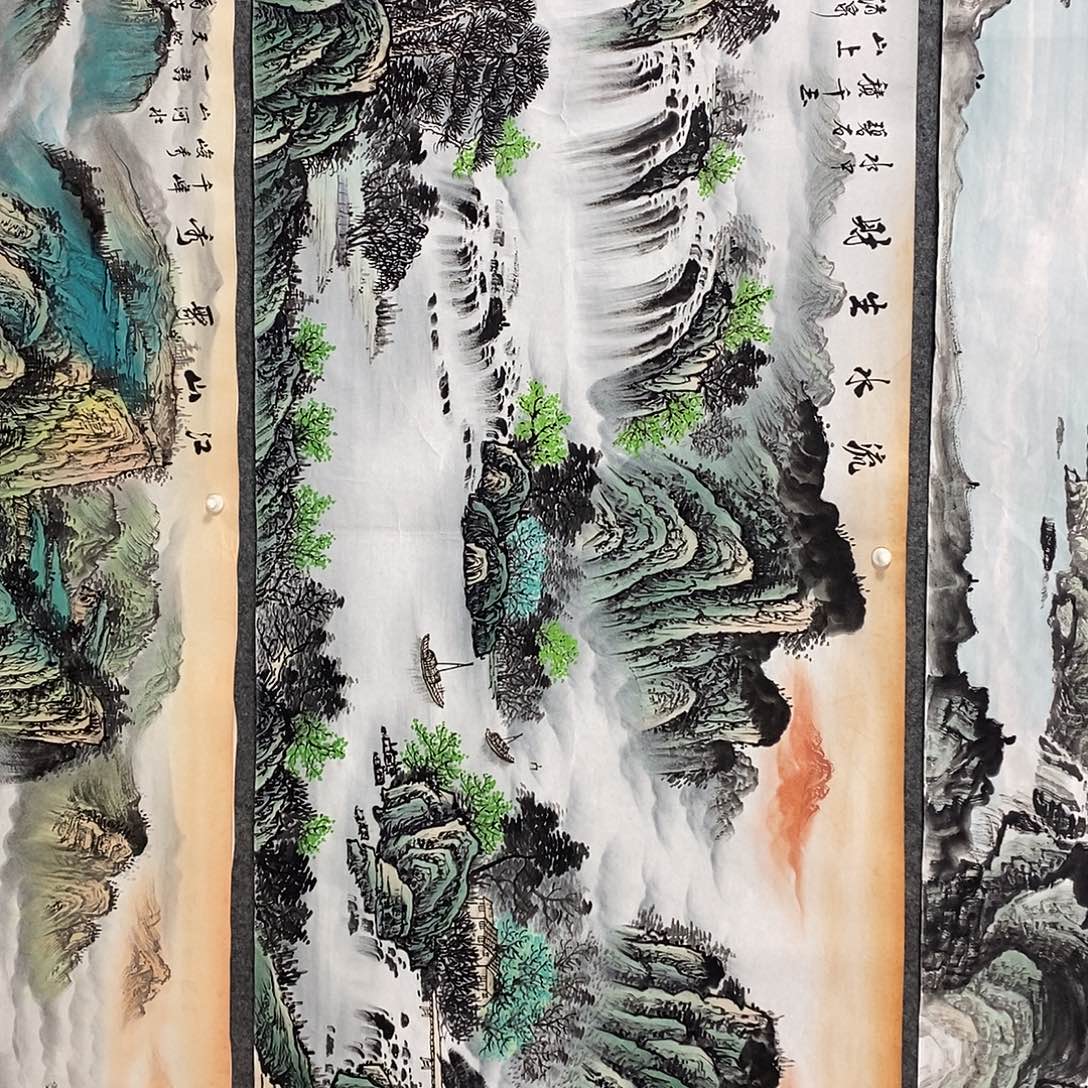 半***烟横款流水生财小六尺画
