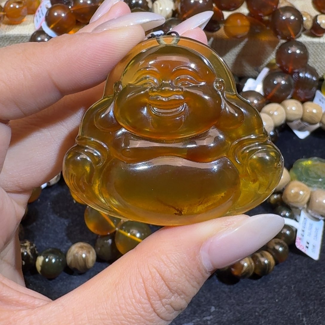 琥珀珠宝奇石未镶嵌大肚弥勒