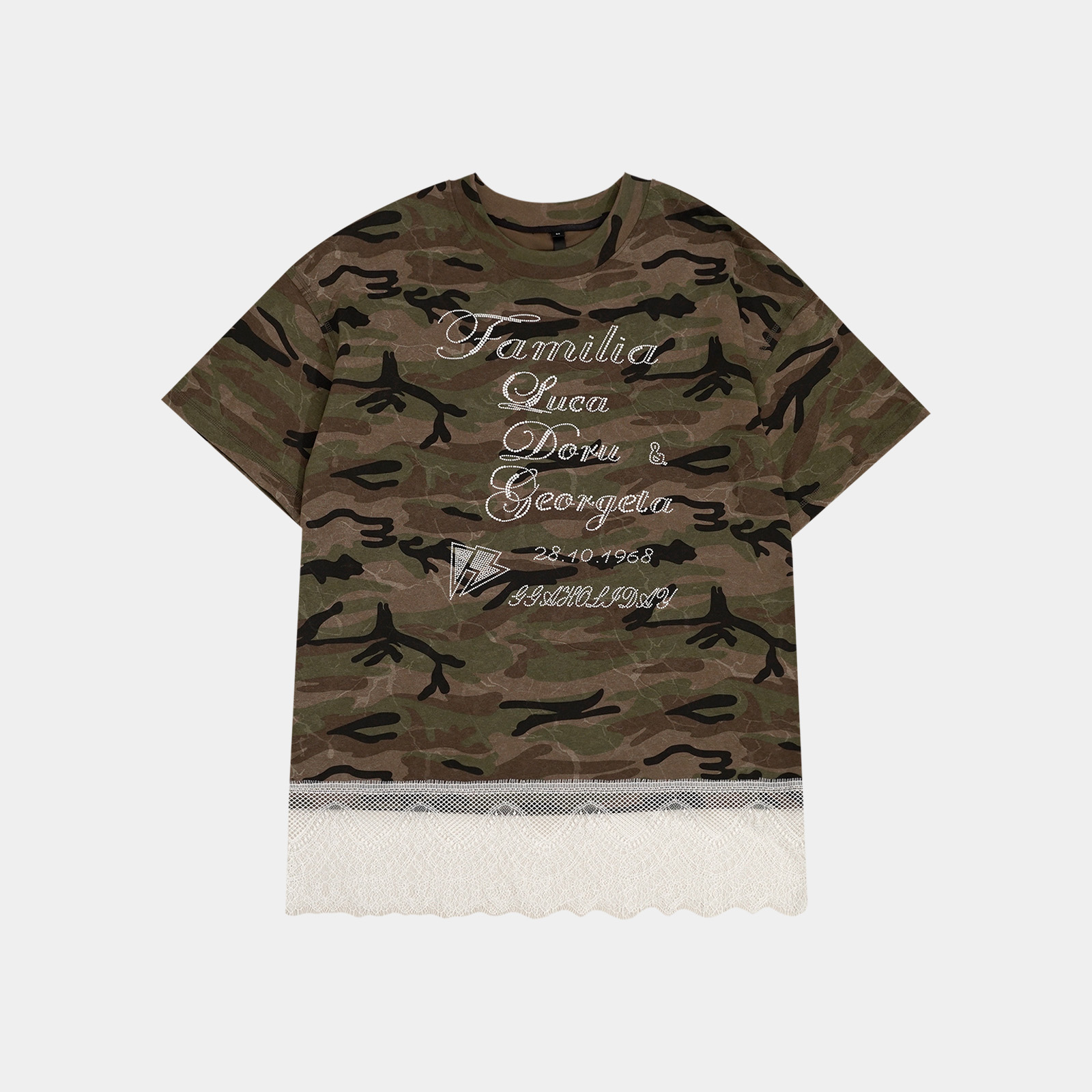 25N春夏新款轻奢高级感美式街头潮流设计迷彩闪钻连衣裙 152319