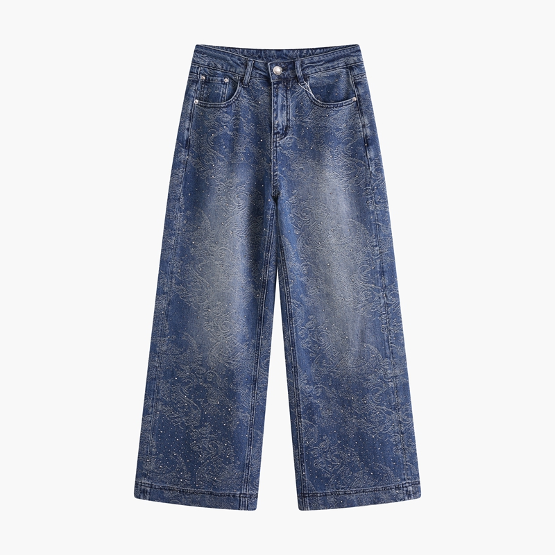 BAOFAHU-适合长款风衣的裤子直筒裤水洗微弹牛仔裤-9706