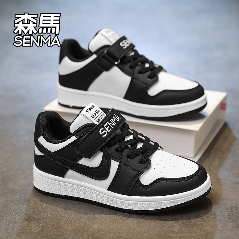 森马冬季爆款儿童鞋低帮百搭跑步鞋中大童魔术贴耐磨减震休闲板鞋