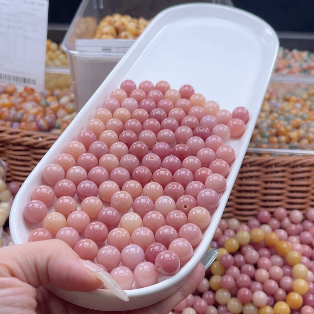 白玉菩提吊坠q12mm/50+5颗紫玉圆珠