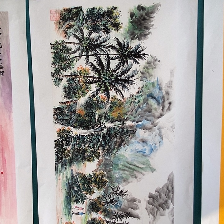 国画三尺手绘山水