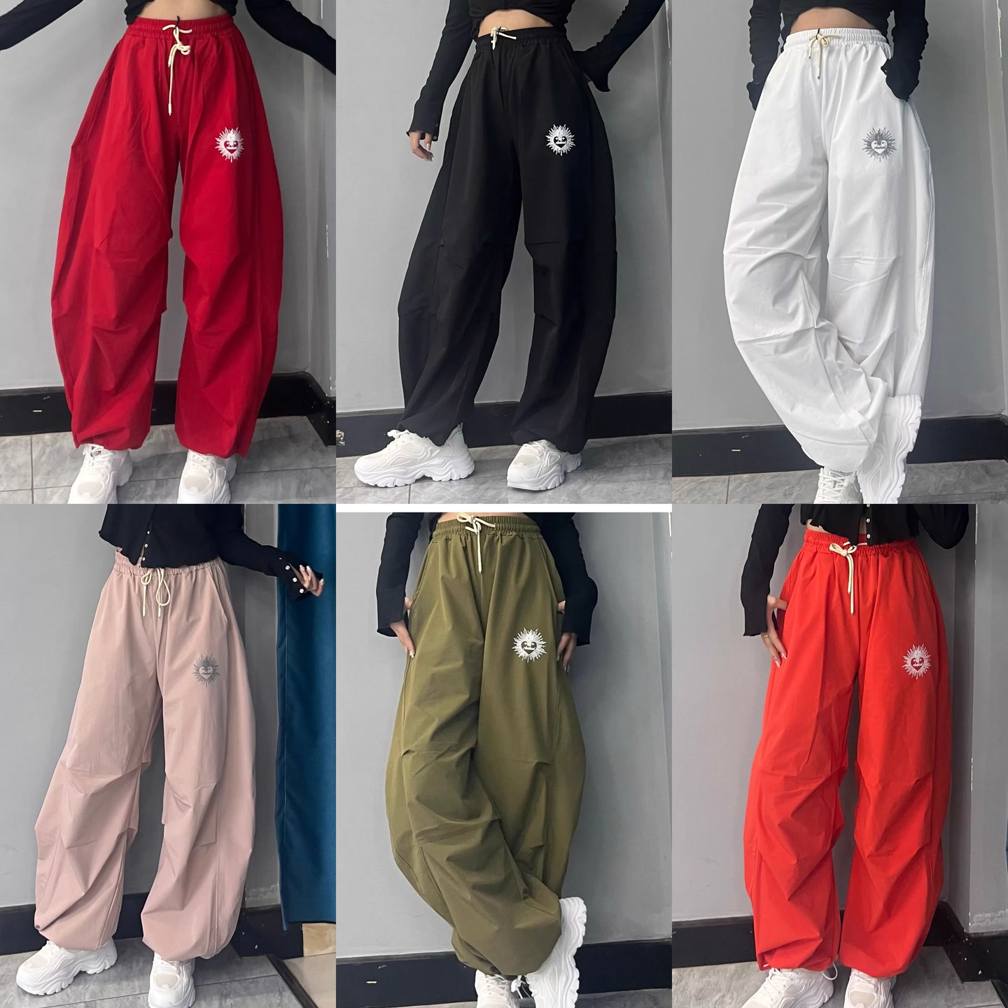 美式大香蕉裤伞兵运动裤街舞潮牌萝卜裤透气速干柳叶弯刀裤2597