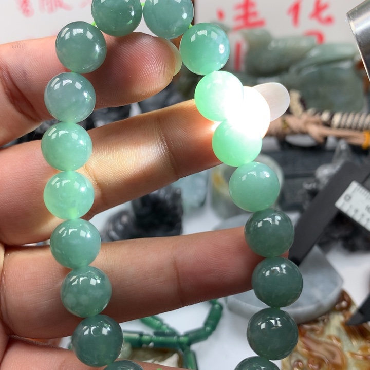 翡翠颈饰未镶嵌保真天然A货翡翠