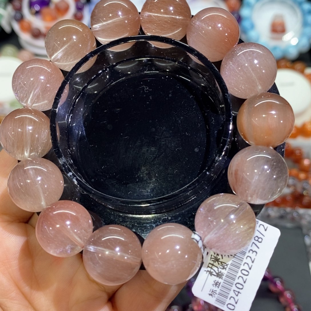 水晶手链未镶嵌紫粉兔毛15