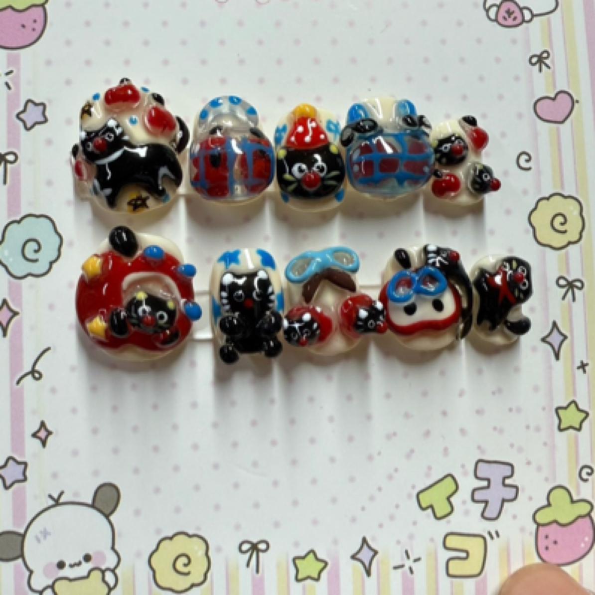 手工可爱穿戴彩绘甲片甜美工艺