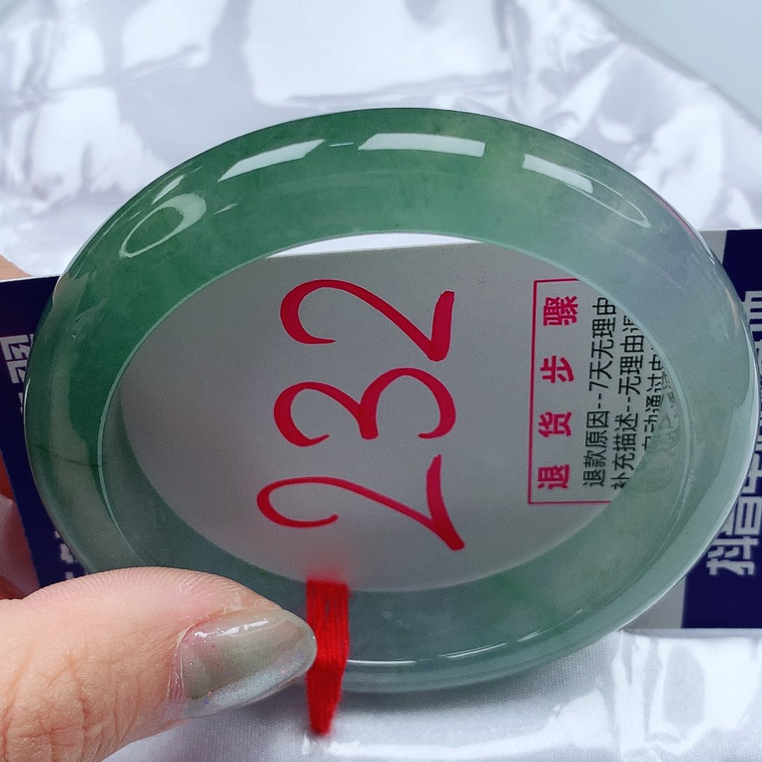 翡翠手镯未镶嵌56圈缅甸天然翡翠A货