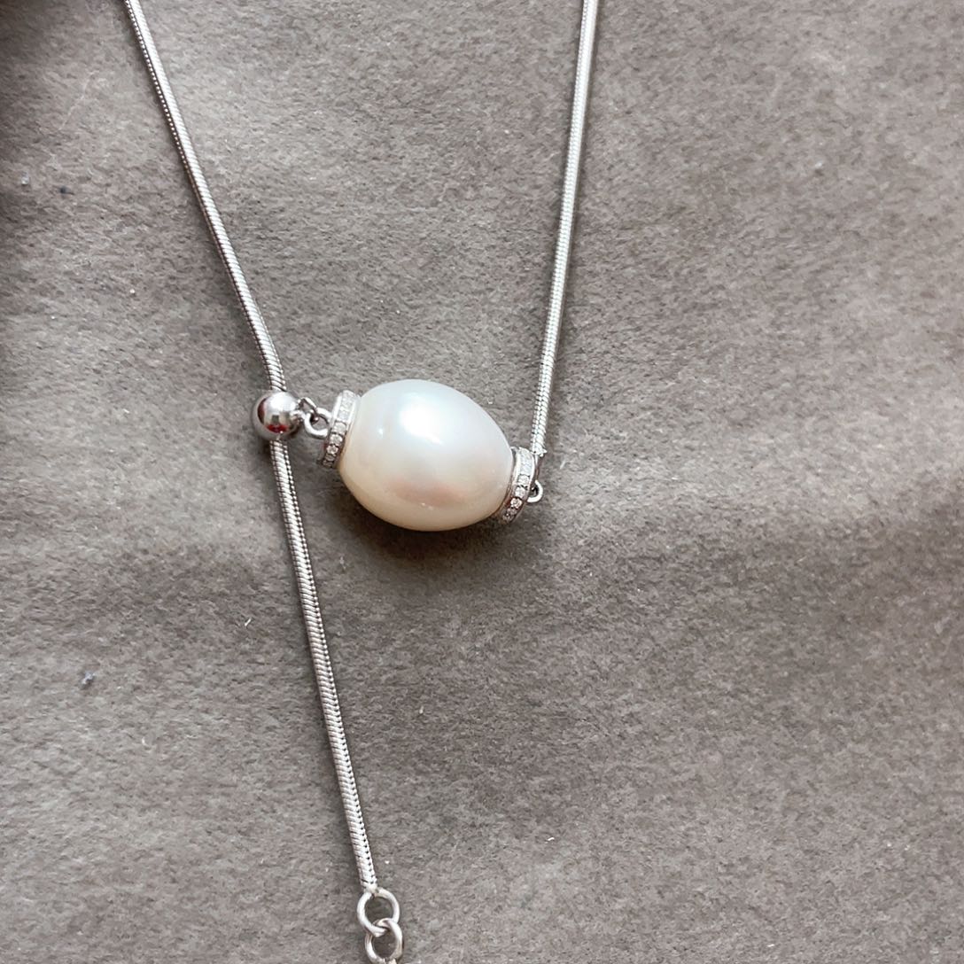 银S925镶嵌海水珍珠颈饰