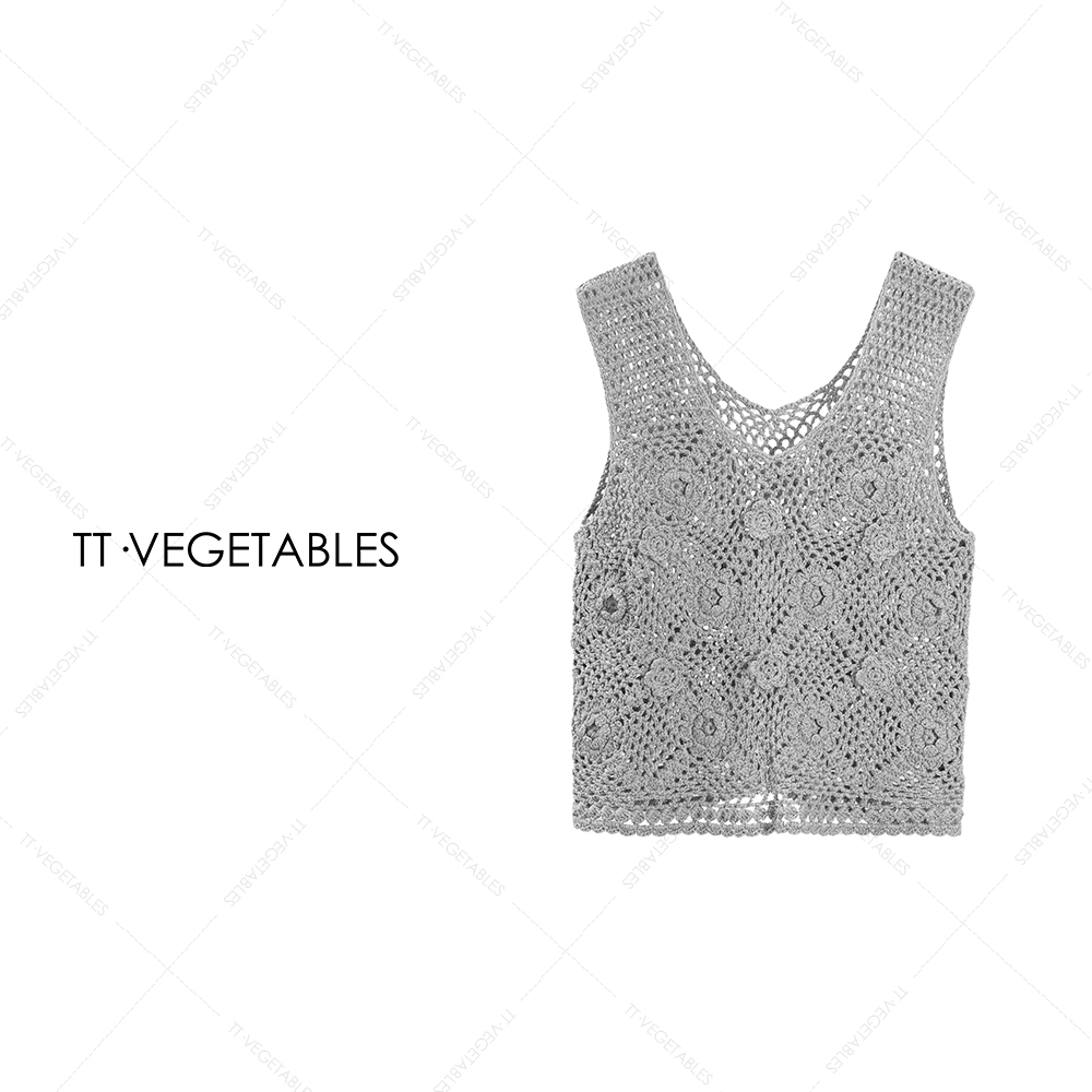 TT・VEGETABLES【序白】灰花 纯棉简约针织背心女511545