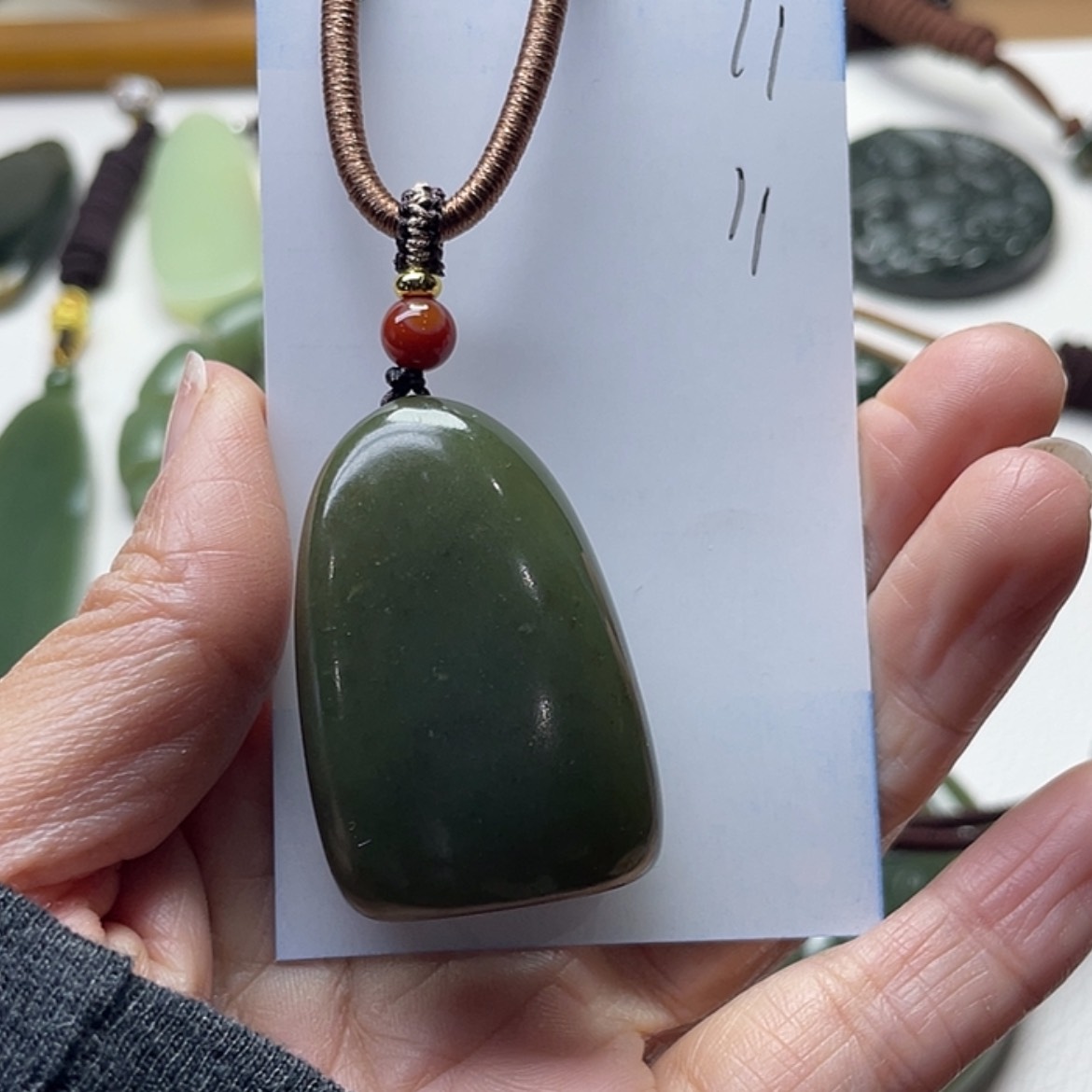 【闪购商品】和田玉串未镶嵌嘎**正