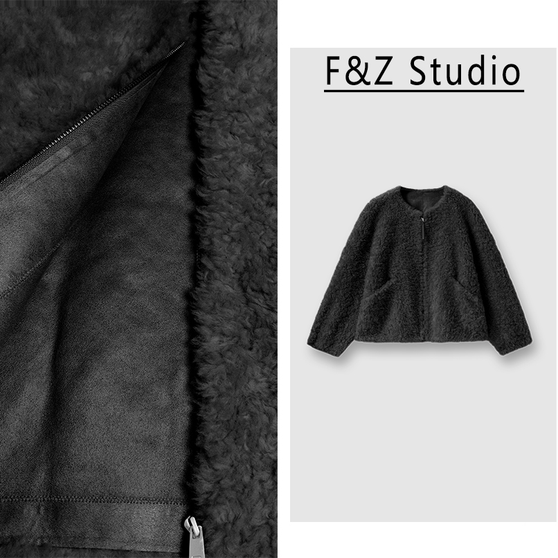【依依推荐】2025年秋冬上新小香风羊毛外套拉链款气质时尚短款女装