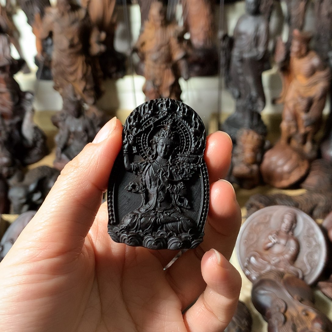 相***笑柏木（崖柏）文殊打孔