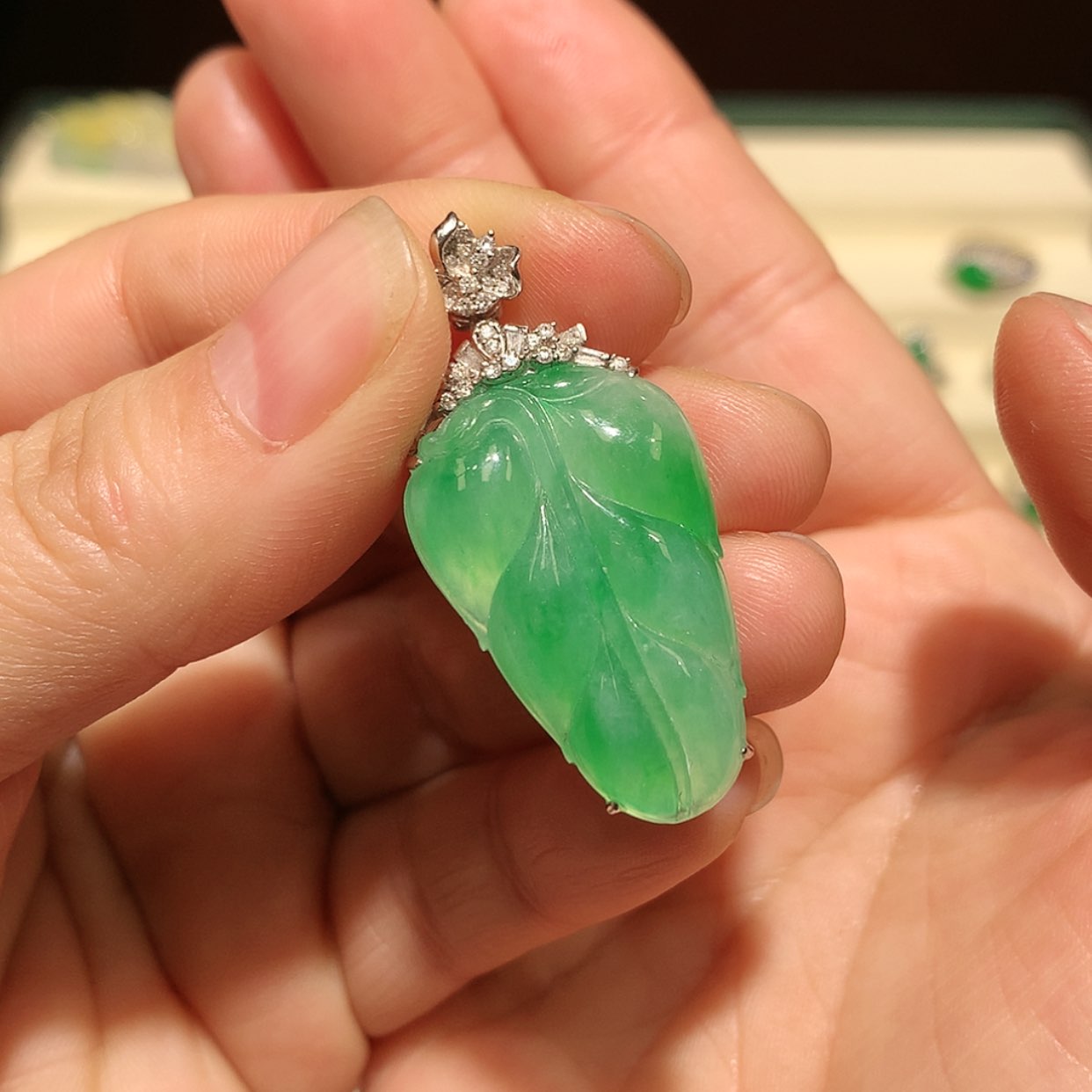 【闪购商品】翡翠颈饰18K金镶嵌缅甸A货