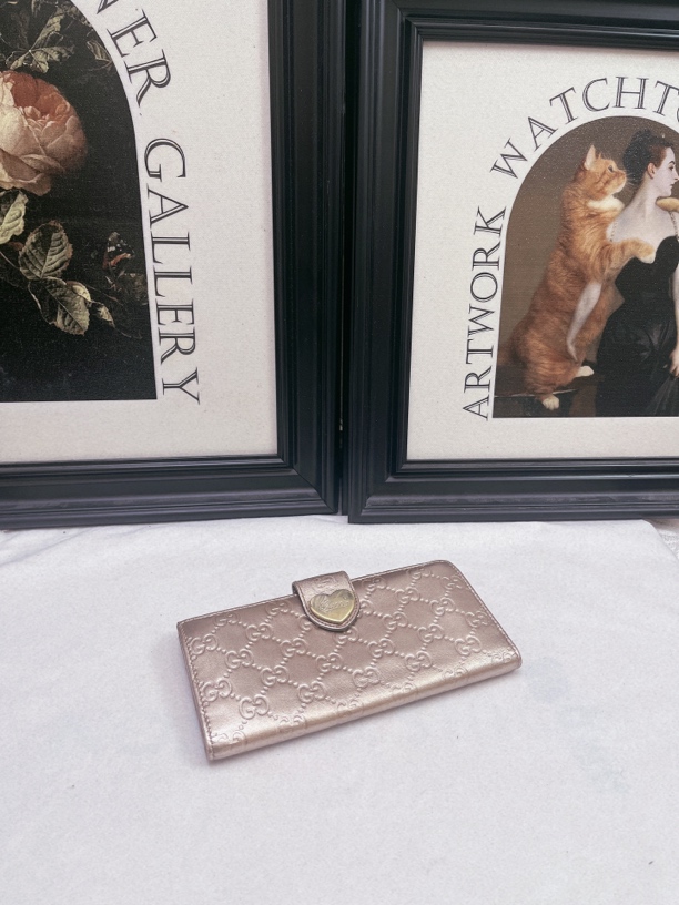 95新 GUCCI/古驰 95新古驰玫瑰金钱包