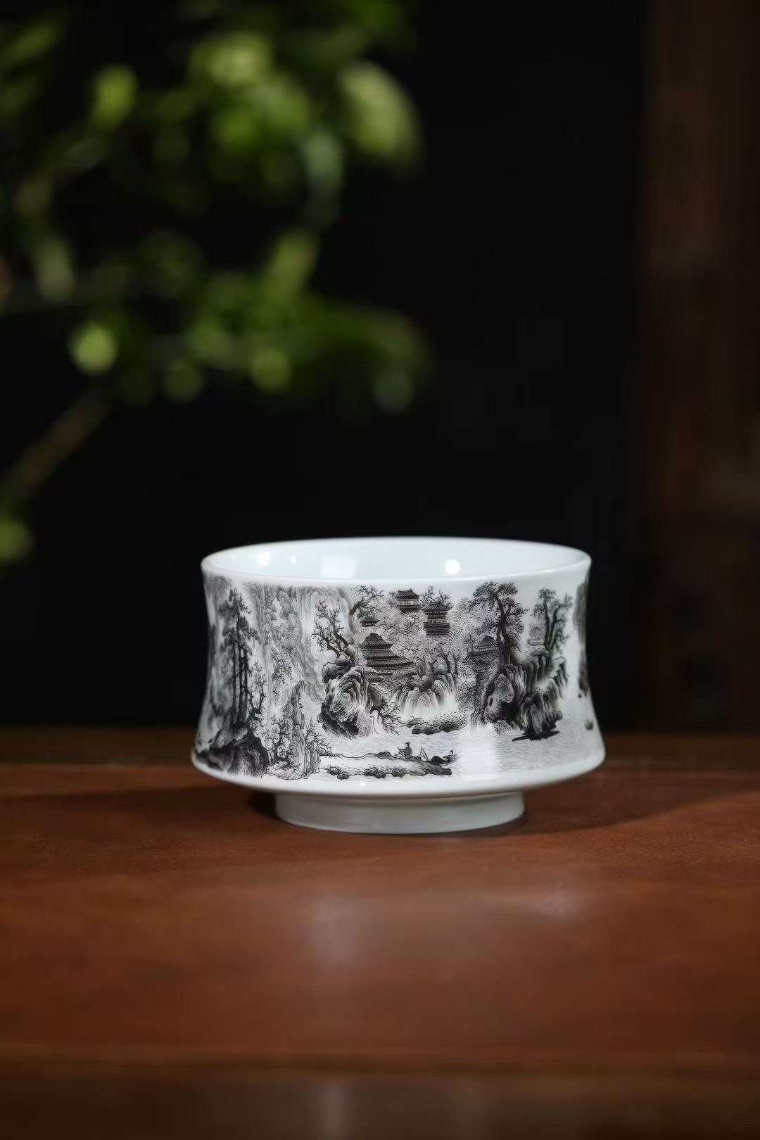 墨彩春山图山水茶具水洗茶杯