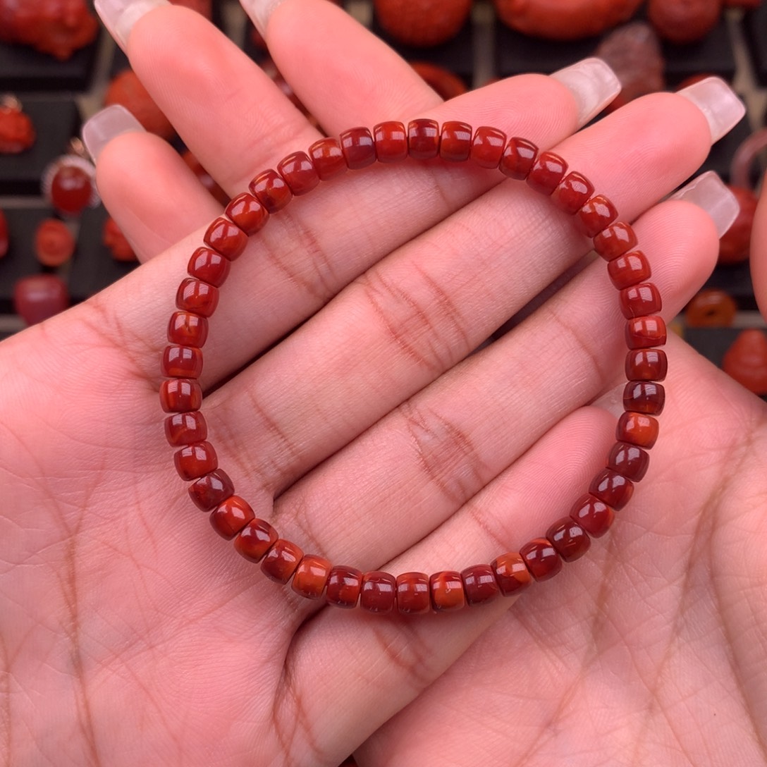 南红玛瑙未镶嵌直切手串5