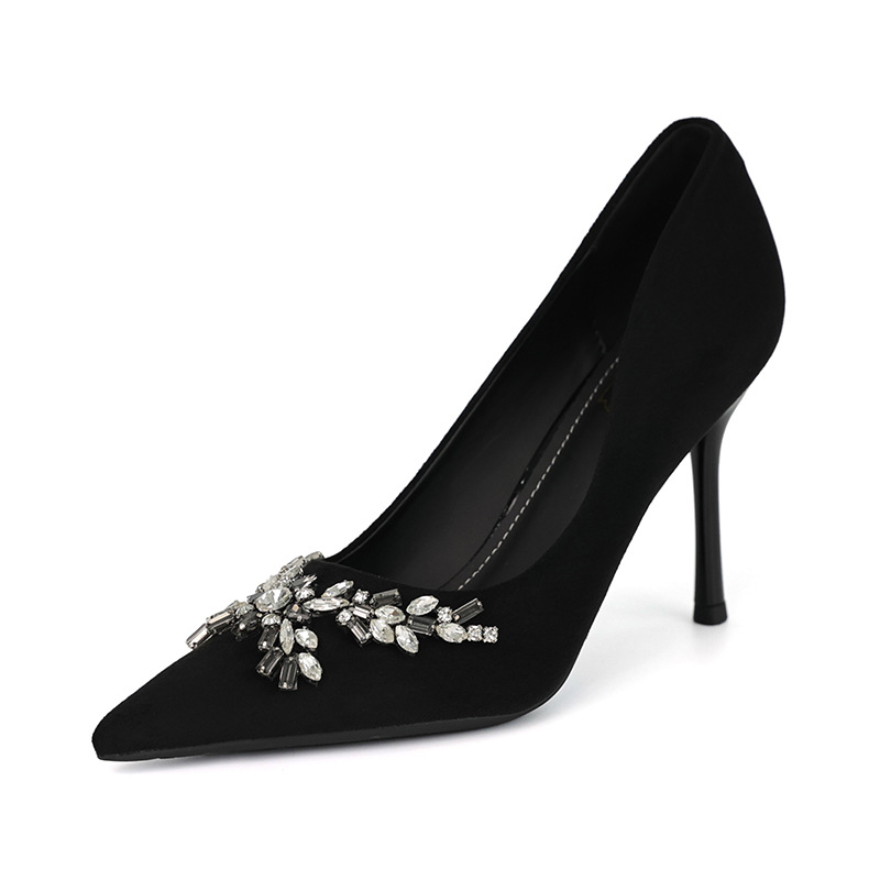 大梦新款【8CM】898-522气质尖头水钻优雅女高跟鞋 宴会级别