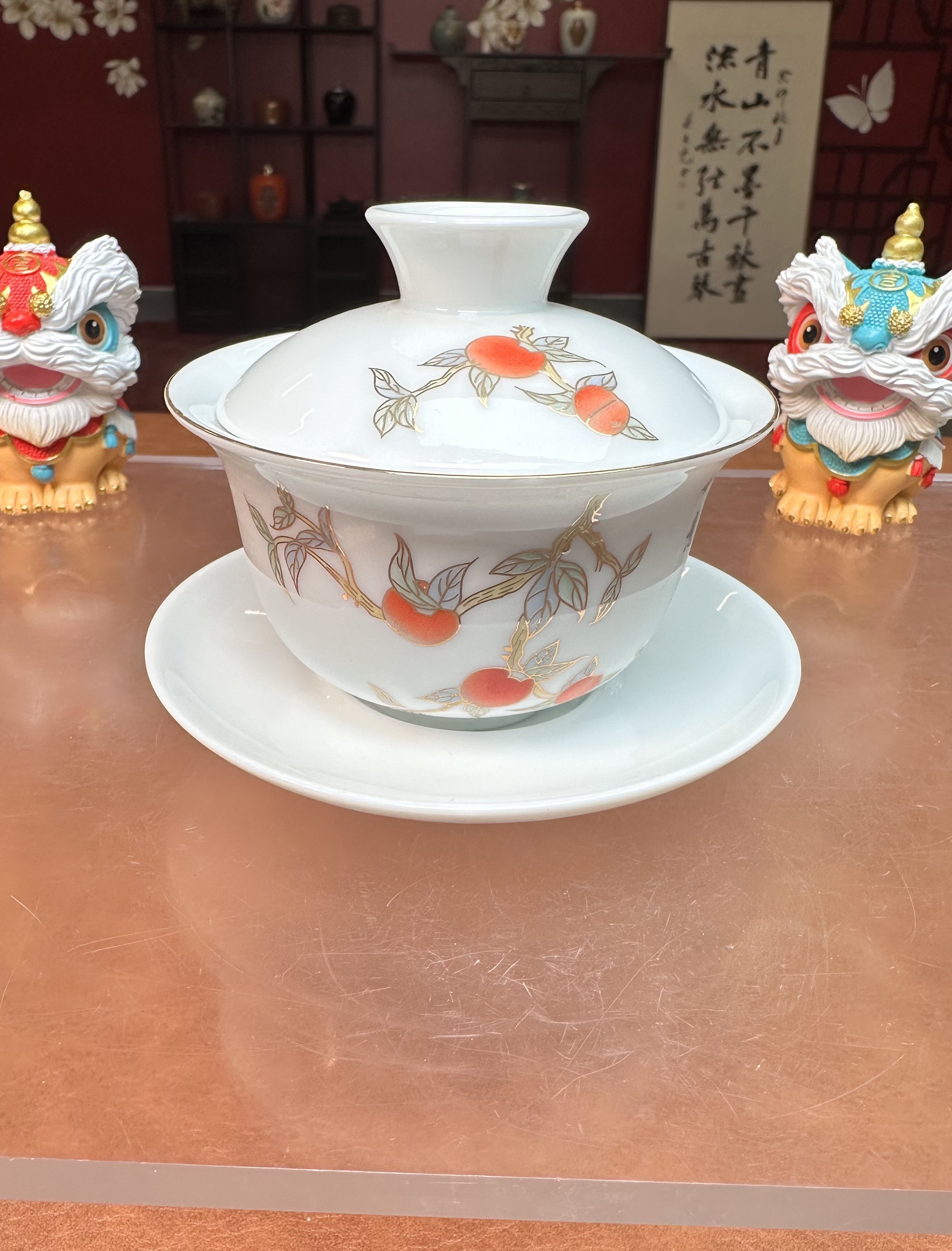 柿柿如意盖碗WH040